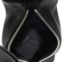 Black Diagonal Quilted Leather Mini Blondie Shoulder Bag