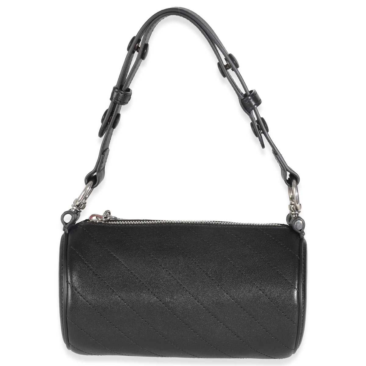 Black Diagonal Quilted Leather Mini Blondie Shoulder Bag