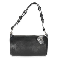 Black Diagonal Quilted Leather Mini Blondie Shoulder Bag