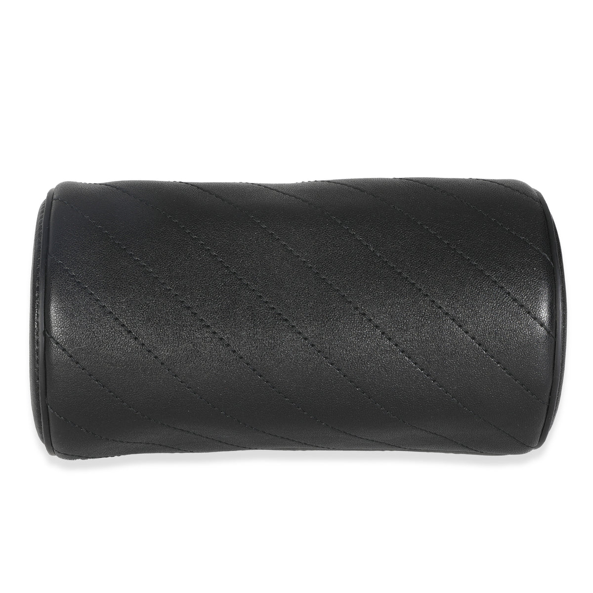 Black Diagonal Quilted Leather Mini Blondie Shoulder Bag