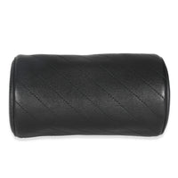 Black Diagonal Quilted Leather Mini Blondie Shoulder Bag