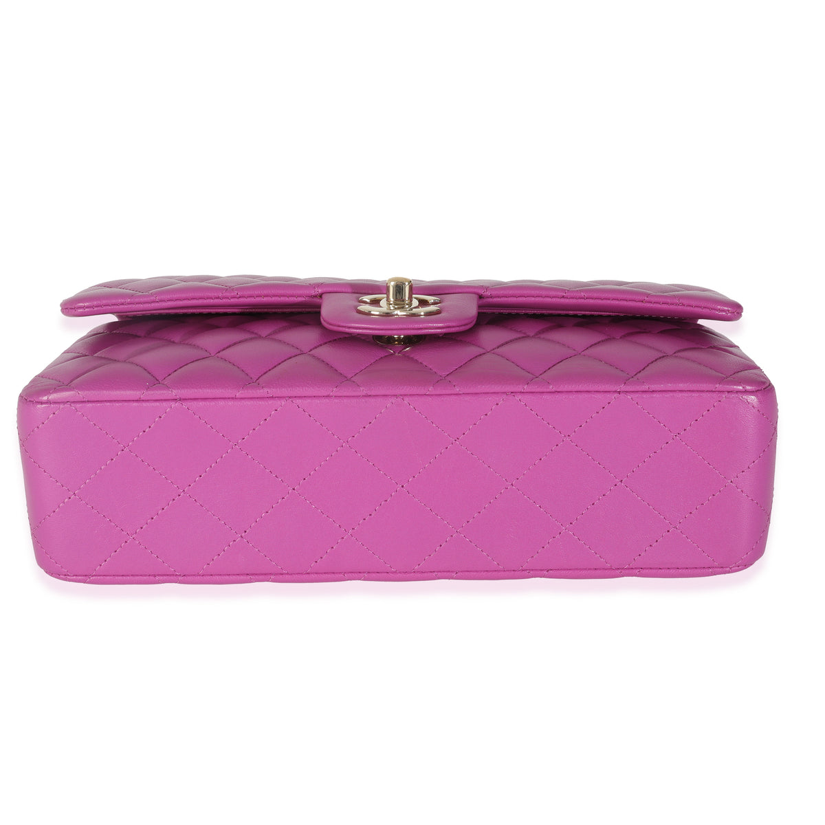 Purple Quilted Lambskin Medium Classic Double Flap Bag
