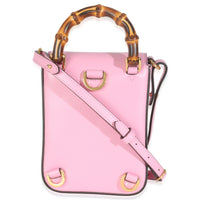Pink Smooth Leather Bamboo Top Handle 1947 Convertible Backpack