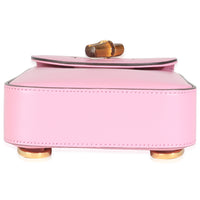 Pink Smooth Leather Bamboo Top Handle 1947 Convertible Backpack