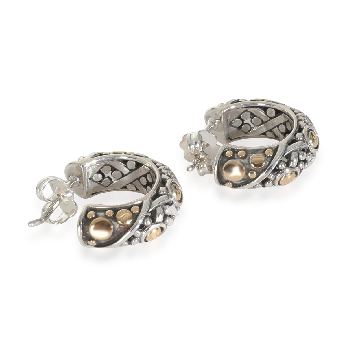 Yellow Gold & Sterling Silver Jaisalmer Dot Earrings