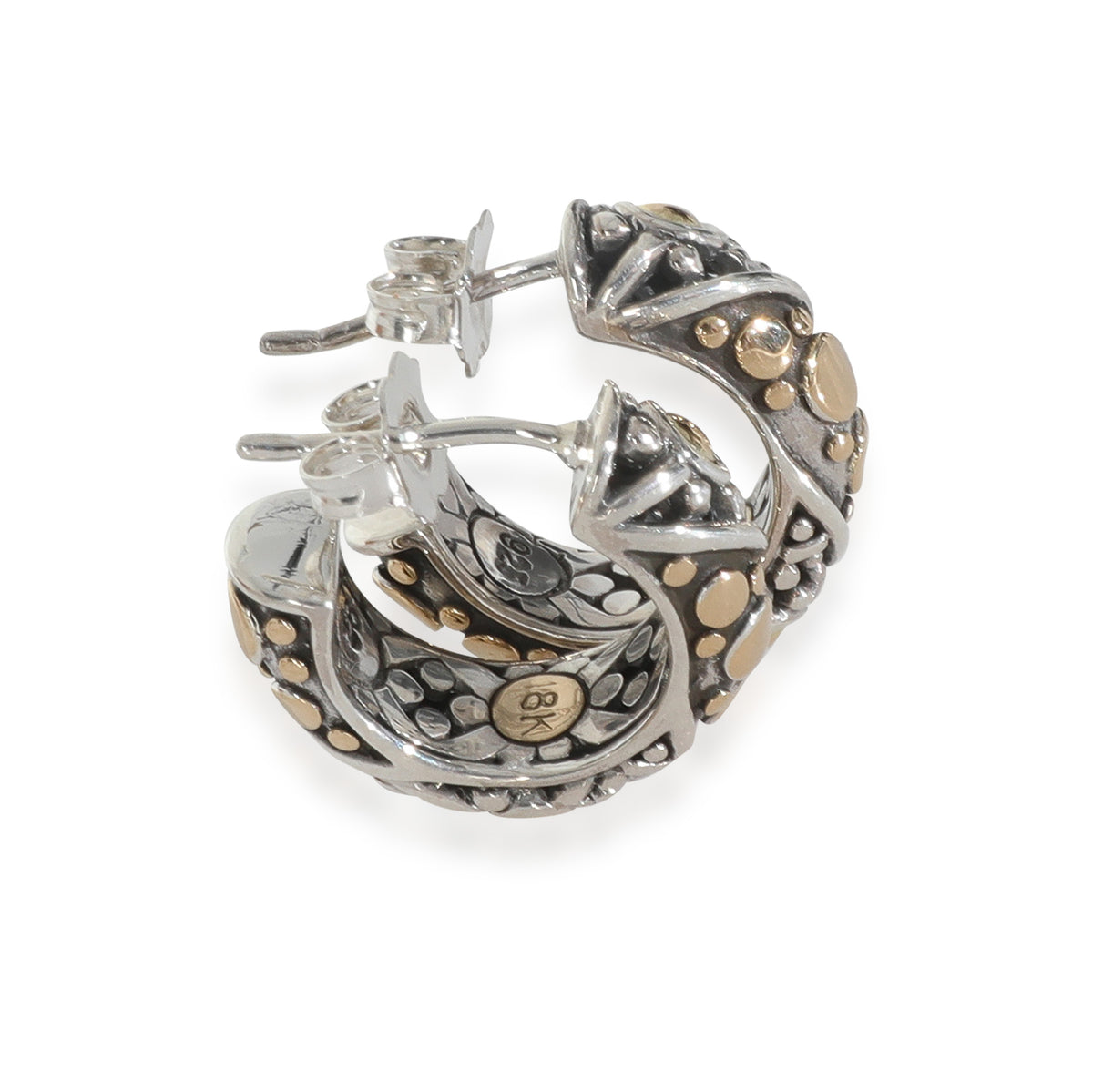 Yellow Gold & Sterling Silver Jaisalmer Dot Earrings