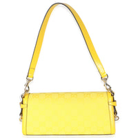 Yellow GG Monogram Textured Canvas Dollar Calfskin Small Luce Shoulder Bag