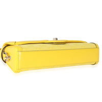 Yellow GG Monogram Textured Canvas Dollar Calfskin Small Luce Shoulder Bag