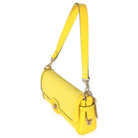 Yellow GG Monogram Textured Canvas Dollar Calfskin Small Luce Shoulder Bag