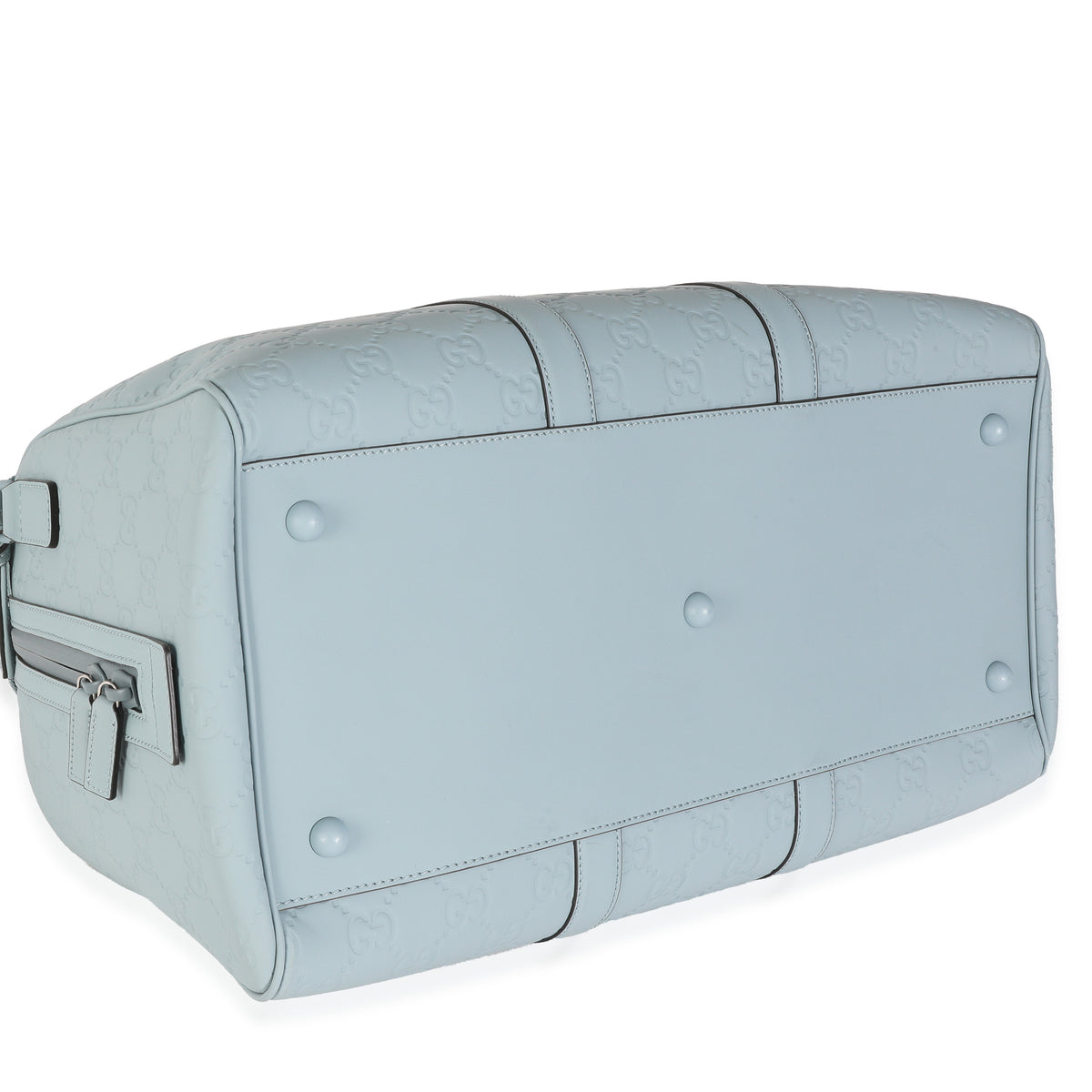 Light Blue Rubber Effect GG Embossed Large Duffle Bag