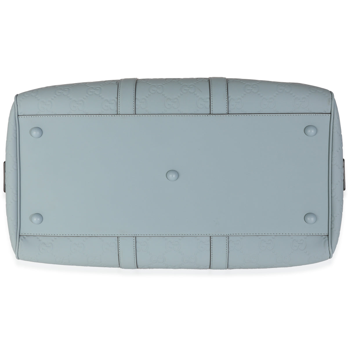 Light Blue Rubber Effect GG Embossed Large Duffle Bag