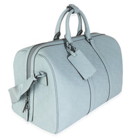 Light Blue Rubber Effect GG Embossed Large Duffle Bag