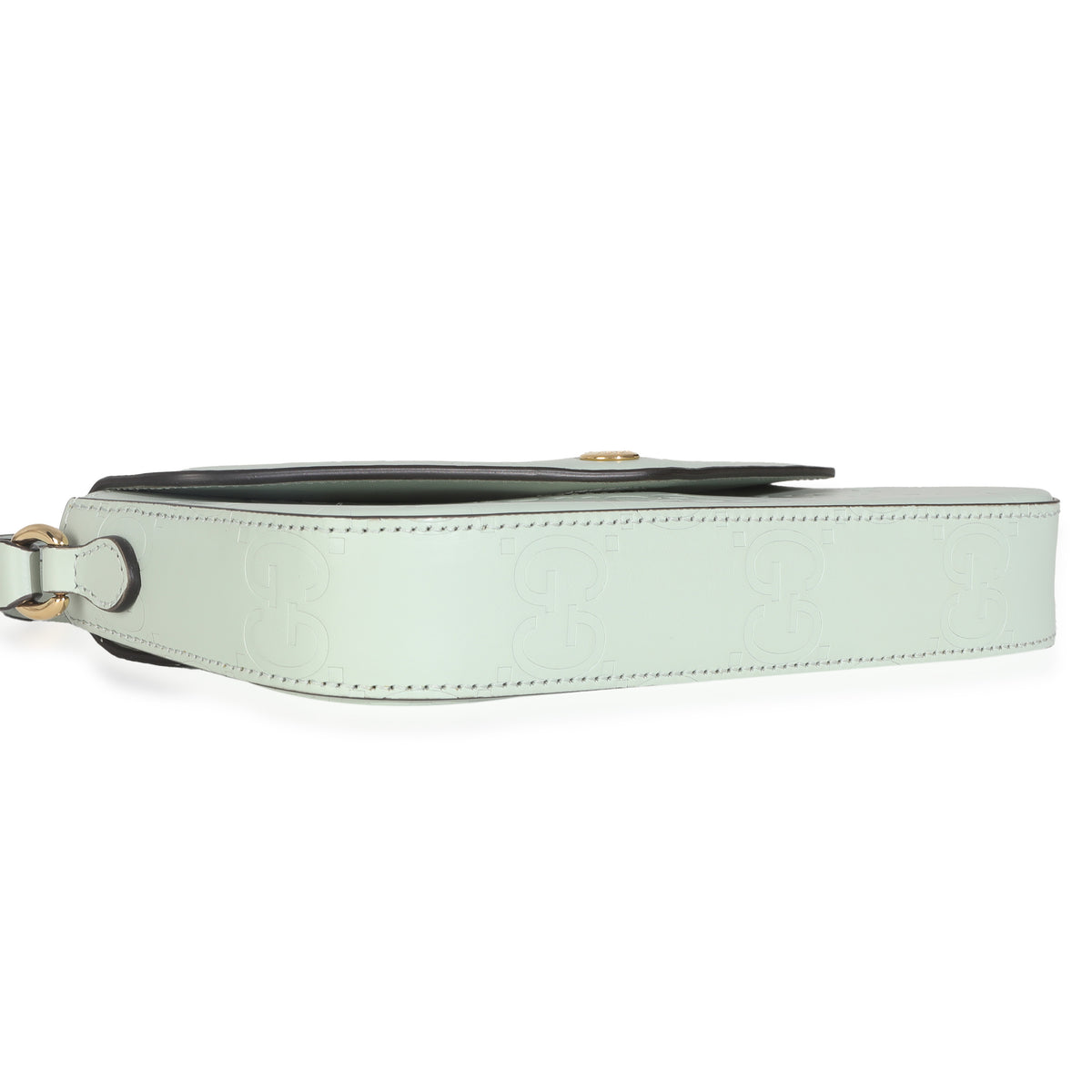 Gucci Pale Green Calfskin GG Super Mini Shoulder Bag Handbag clasp