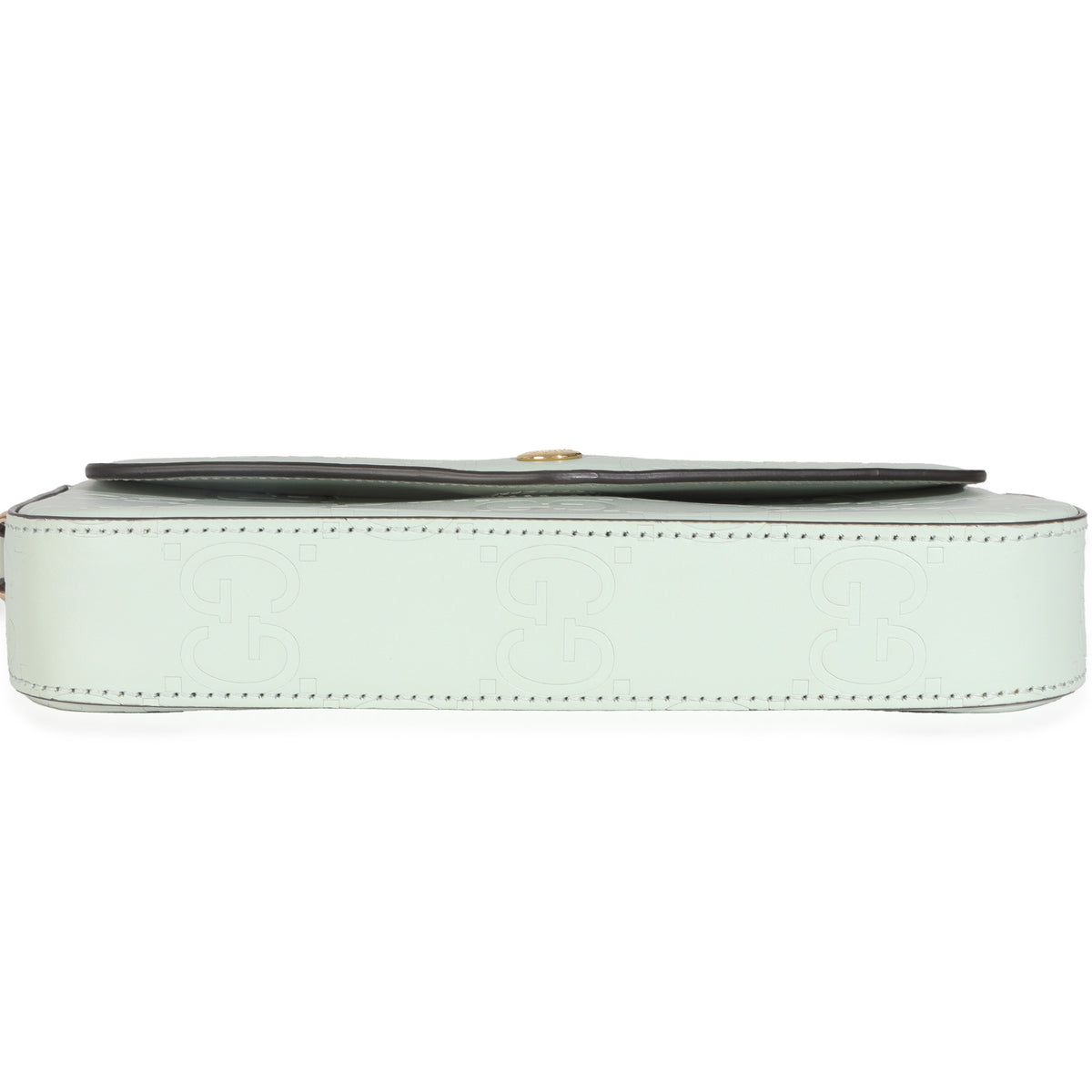 Gucci Pale Green Calfskin GG Super Mini Shoulder Bag Handbag stamp