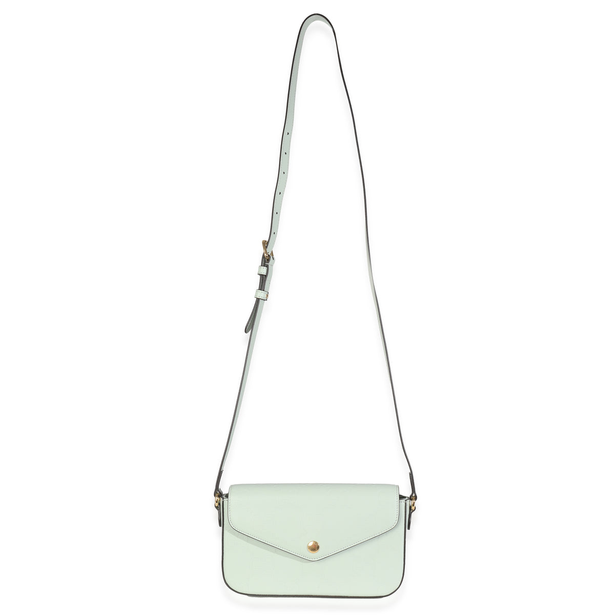 Pale Green Calfskin GG Super Mini Shoulder Bag