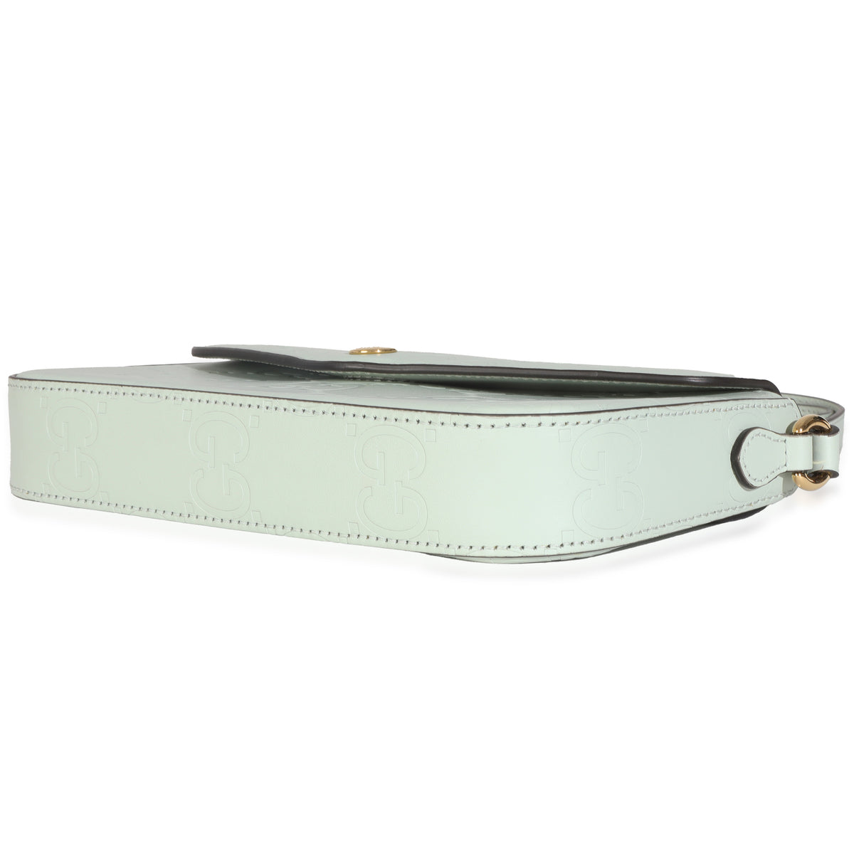 Pale Green Calfskin GG Super Mini Shoulder Bag