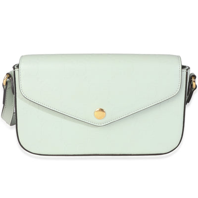Pale Green Calfskin GG Super Mini Shoulder Bag