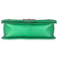 Green Quilted Lambskin Enamel CC Old Medium Boy Bag