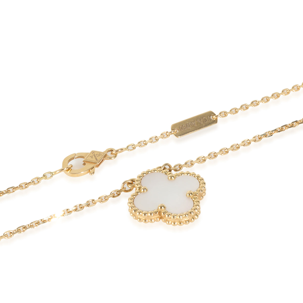 Yellow Gold Mother Of Pearl Vintage Alhambra Pendant