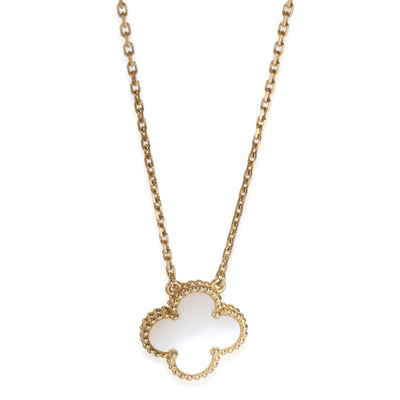 Yellow Gold Mother Of Pearl Vintage Alhambra Pendant