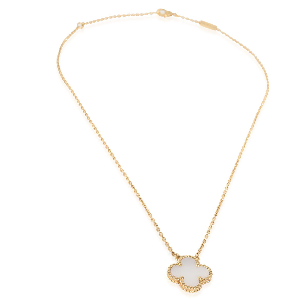 Yellow Gold Mother Of Pearl Vintage Alhambra Pendant