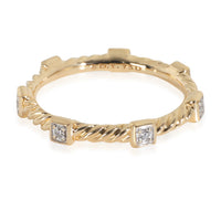 Yellow Gold Diamond Cable Collectibles Stations Stack Ring