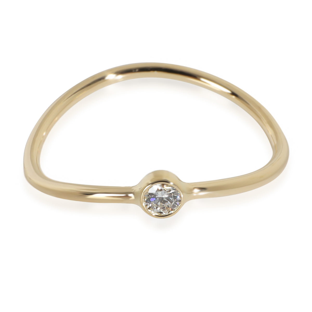 Yellow Gold Diamond Elsa Peretti Wave Single Row Ring