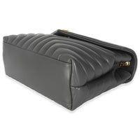 Grey Calfskin Y Quilted Medium Loulou Chain Satchel