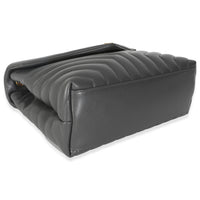 Grey Calfskin Y Quilted Medium Loulou Chain Satchel