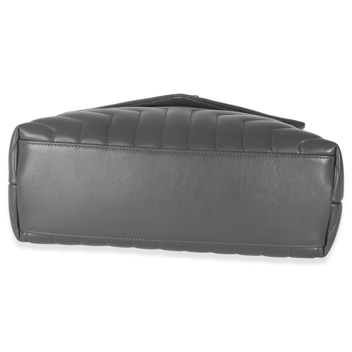 Grey Calfskin Y Quilted Medium Loulou Chain Satchel