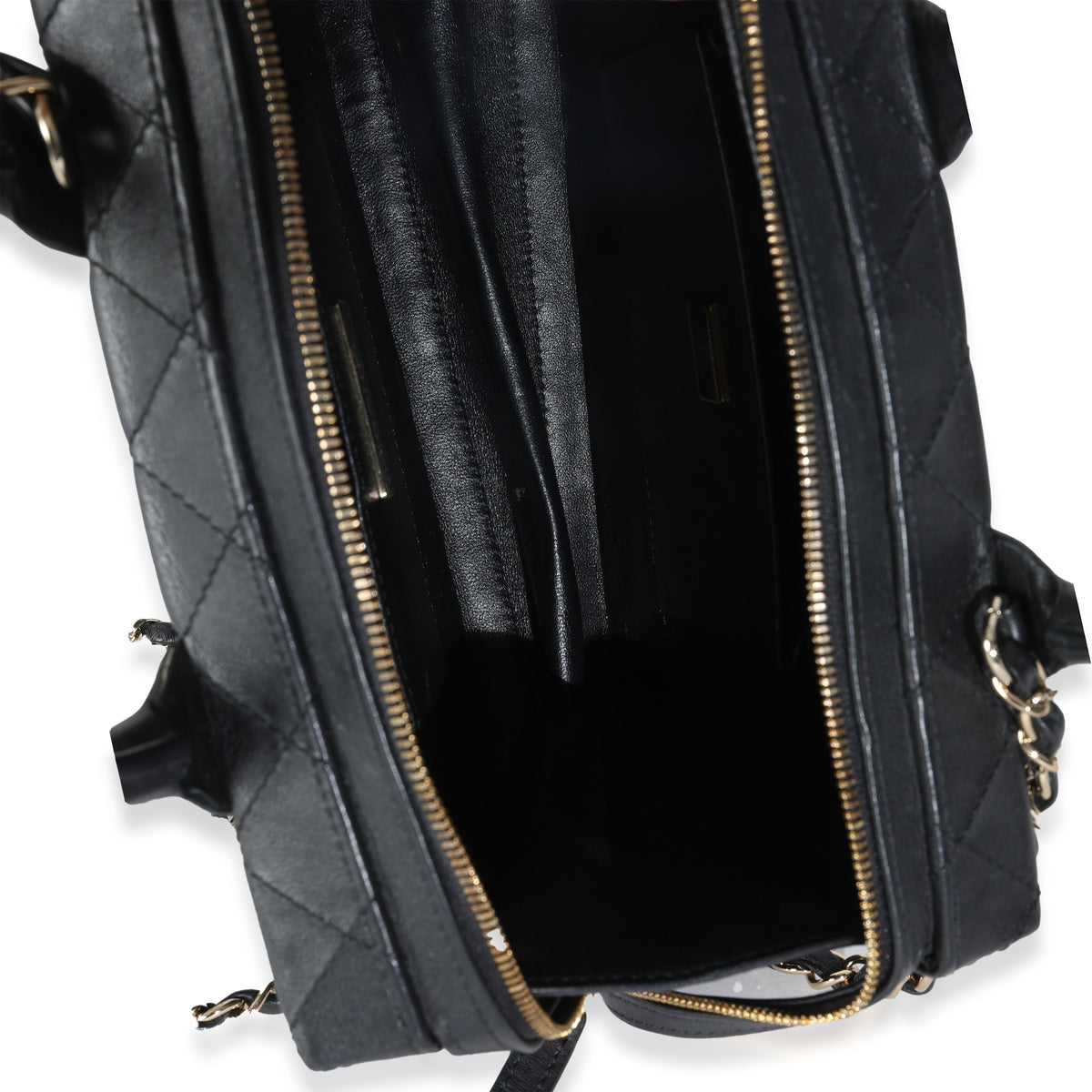 Chanel Black Quilted Calfskin Studded Square Vanity Case Handbag av