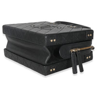 Chanel Black Quilted Calfskin Studded Square Vanity Case Handbag box