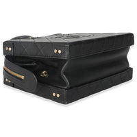 Chanel Black Quilted Calfskin Studded Square Vanity Case Handbag clasp