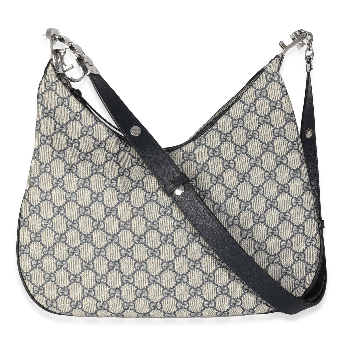 Navy GG Supreme Large Attache Shoulder Bag