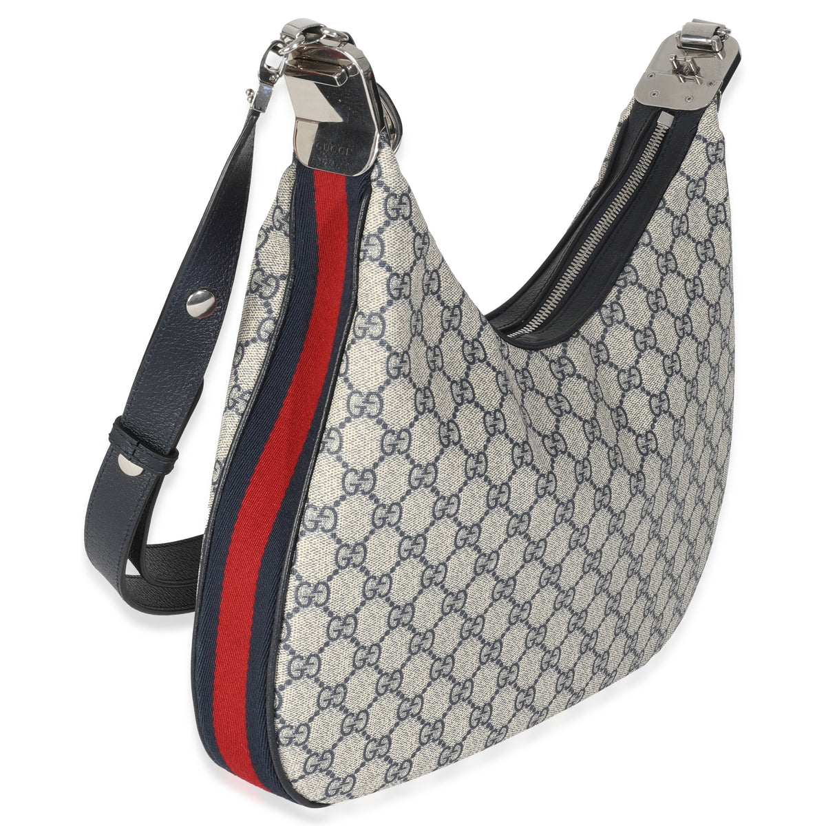 Navy GG Supreme Large Attache Shoulder Bag