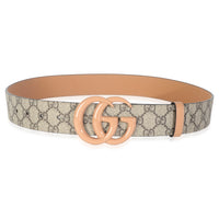 Beige GG Supreme Canvas Marmont Belt 90/36