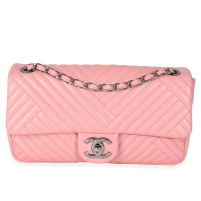 Chanel Pink Lambskin Medium CC Crossing Flap Bag Handbag fv