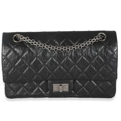 Black Aged Quilted Calfskin 2.55 Small Reissue 225 Flap Bag