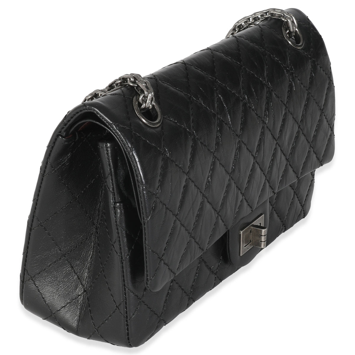 Black Aged Quilted Calfskin 2.55 Small Reissue 225 Flap Bag