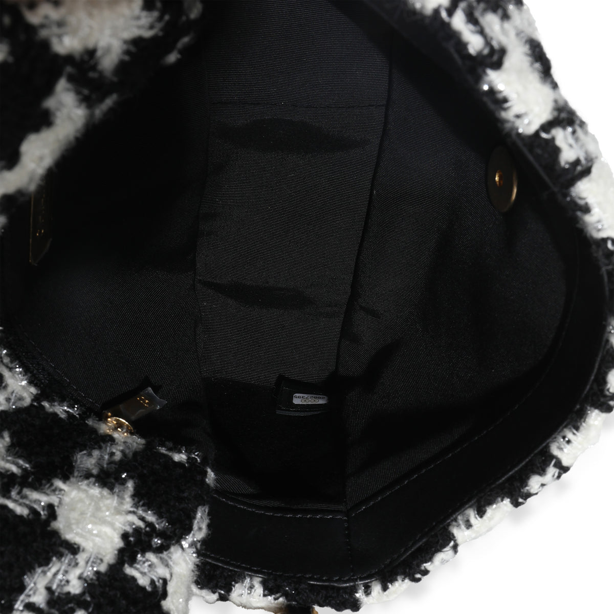 Black White Houndstooth Small Chanel 19 Flap Bag