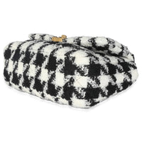 Black White Houndstooth Small Chanel 19 Flap Bag