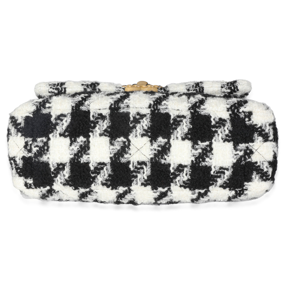 Black White Houndstooth Small Chanel 19 Flap Bag