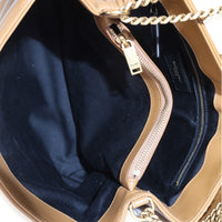 Dark Natural Calfskin Y Quilted Medium Loulou Chain Satchel