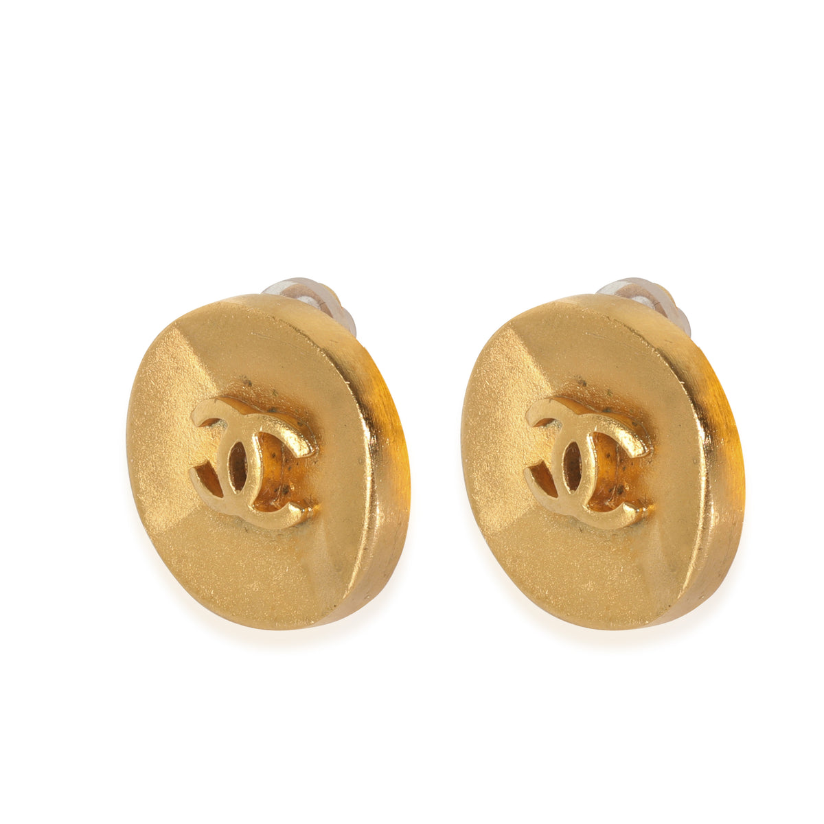 Gold-Plated  Vintage 1994 CC Button Earrings