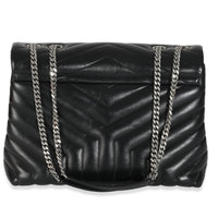 Black Calfskin Y Quilted Medium Loulou Chain Satchel