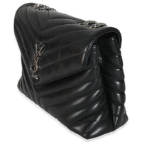 Black Calfskin Y Quilted Medium Loulou Chain Satchel
