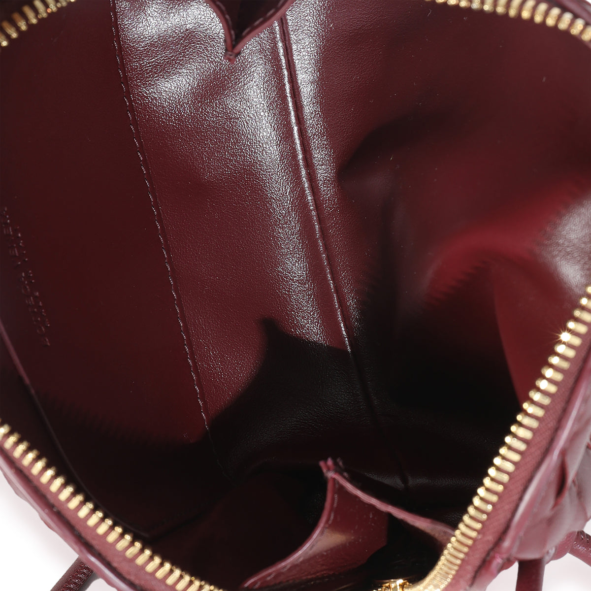 Wine Intrecciato Nappa Leather Pouch