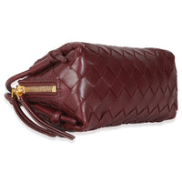 Wine Intrecciato Nappa Leather Pouch