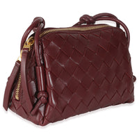 Wine Intrecciato Nappa Leather Pouch