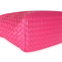 Hot Pink Nappa Intrecciato Small Shoulder Bag